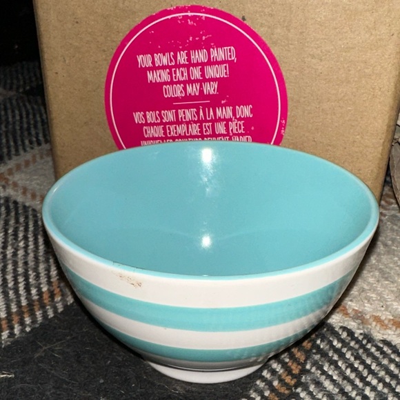 NEW in box! Set of 4 Thirty One ice cream bowls-striped multi-color - Picture 4 of 8